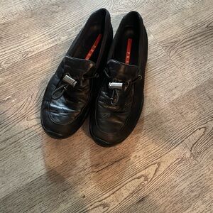 Prada Black Leather Loafers size 39